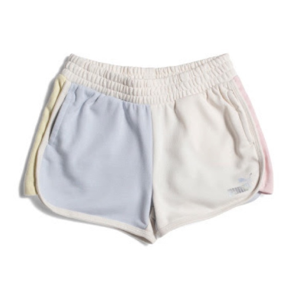 Puma Blue and Cream Athletic Shorts with Elastic Waistband